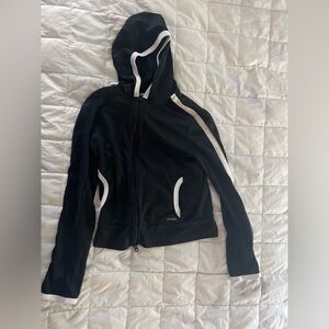 Athleta hooded black with white detail jacket - size XS